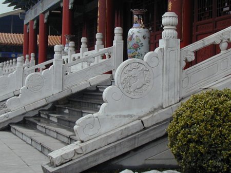 寺廟漢白玉臺階石欄板